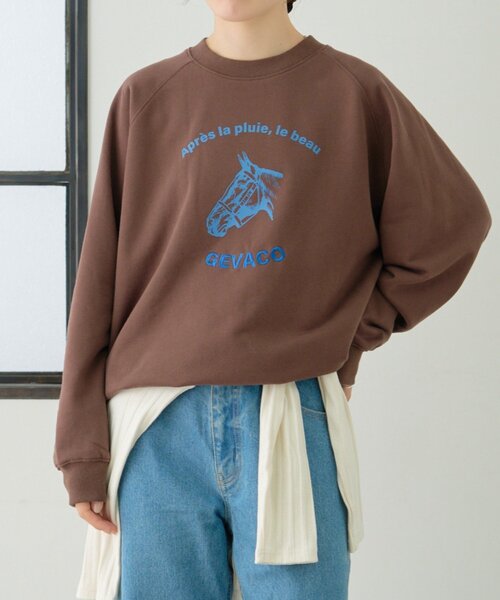 GEVACO（ゲバコ）の「【GEVACO】裏毛刺繍プリントプルオーバー（スウェット・レディース・グレー/ネイビー/ブラウン・ONE SIZE）」の19枚目の写真