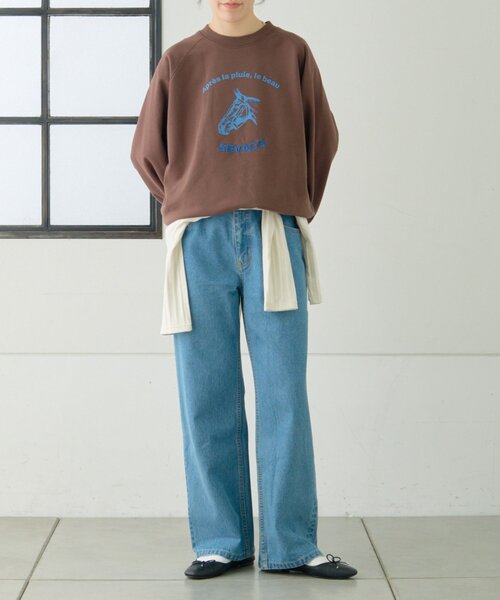 GEVACO（ゲバコ）の「【GEVACO】裏毛刺繍プリントプルオーバー（スウェット・レディース・グレー/ネイビー/ブラウン・ONE SIZE）」の22枚目の写真