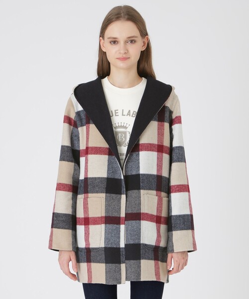 BLUE LABEL CRESTBRIDGE(ブルーレーベルクレストブリッジ)の「クレストブリッジチェックリバーポリウールコーディガン(その他アウター・レディース・グレー系その他/ブルー系その他2/ダークネイビー・38)」の7枚目の写真