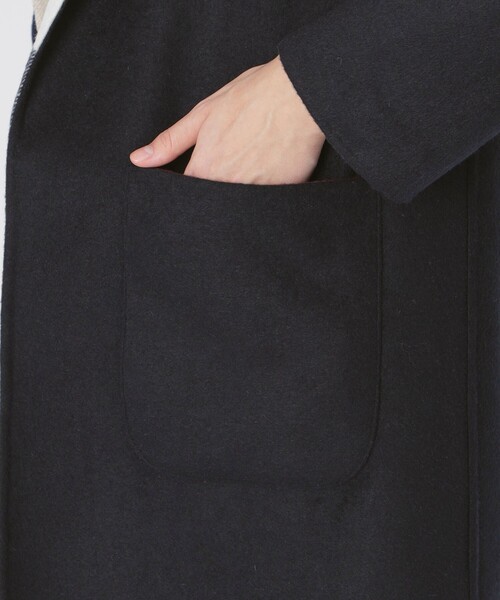 BLUE LABEL CRESTBRIDGE(ブルーレーベルクレストブリッジ)の「クレストブリッジチェックリバーポリウールコーディガン(その他アウター・レディース・グレー系その他/ブルー系その他2/ダークネイビー・38)」の9枚目の写真