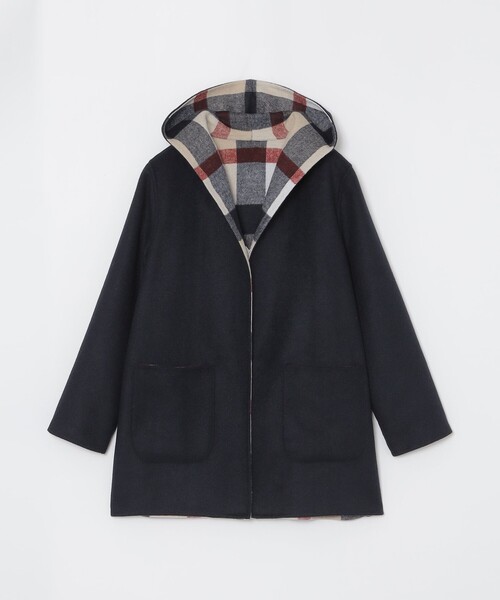 BLUE LABEL CRESTBRIDGE(ブルーレーベルクレストブリッジ)の「クレストブリッジチェックリバーポリウールコーディガン(その他アウター・レディース・グレー系その他/ブルー系その他2/ダークネイビー・38)」の4枚目の写真