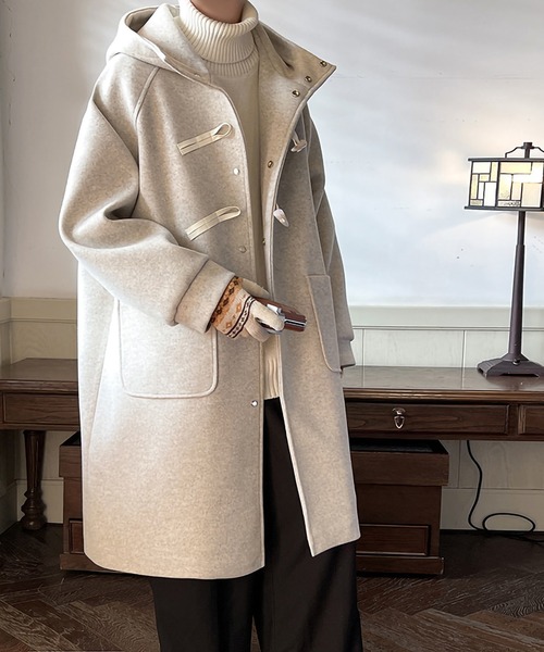 セール】ビッグシルエット オフショルダー ロング ダッフル コート