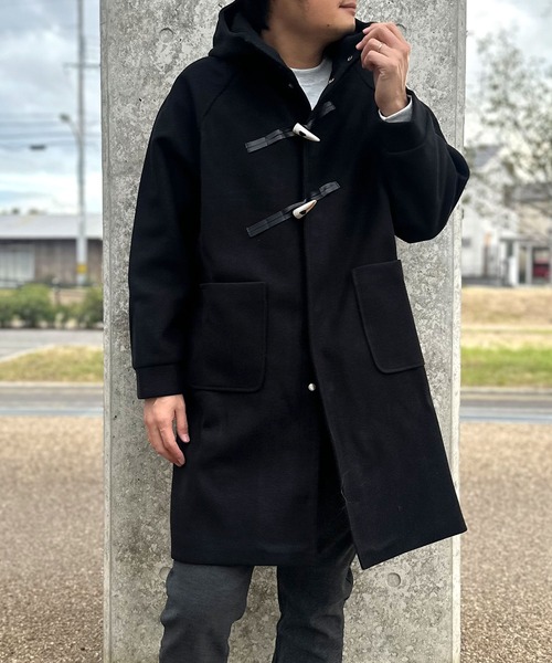 セール】ビッグシルエット オフショルダー ロング ダッフル コート