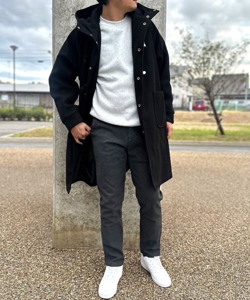 セール】ビッグシルエット オフショルダー ロング ダッフル コート