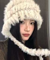 BARELY BLUE（ベアリーブルー）の「【 BARELY BLUE / ベアリーブルー 】 ボアミックス フェイク ファーハット（ハット）」