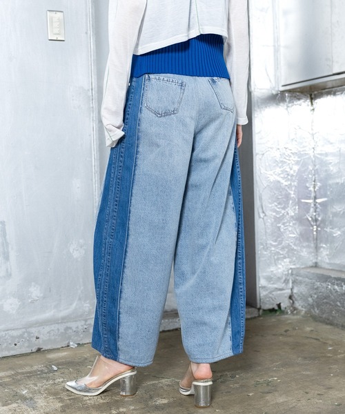 AULA AILA(アウラアイラ)の「【セットアップ着用可】コクーンシルエットデニムパンツ(デニムパンツ・レディース・ブラック/ブルー/ピンク・0/1)」の9枚目の写真