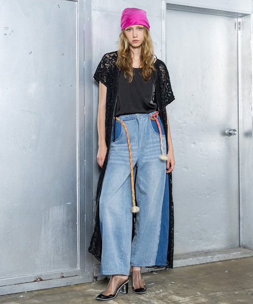 AULA AILA(アウラアイラ)の「【セットアップ着用可】コクーンシルエットデニムパンツ(デニムパンツ・レディース・ブラック/ブルー/ピンク・0/1)」の13枚目の写真