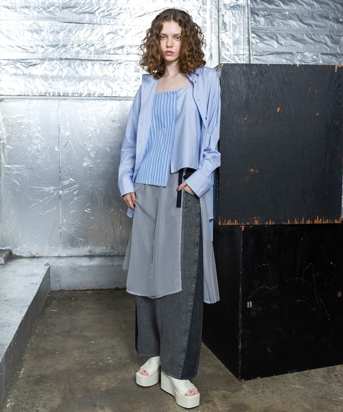 AULA AILA(アウラアイラ)の「【セットアップ着用可】コクーンシルエットデニムパンツ(デニムパンツ・レディース・ブラック/ブルー/ピンク・0/1)」の18枚目の写真