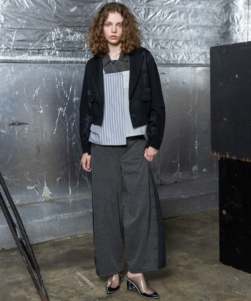 AULA AILA(アウラアイラ)の「【セットアップ着用可】コクーンシルエットデニムパンツ(デニムパンツ・レディース・ブラック/ブルー/ピンク・0/1)」の17枚目の写真