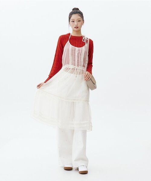 RONRON(ロンロン)の「RIBBON PATTERN WIDE DENIM PANTS WHITE(デニムパンツ・レディース・その他・SMALL/MEDIUM)」の7枚目の写真