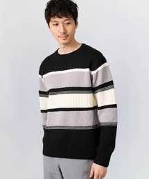 a.v.v | 【洗濯機で洗える】モールランダムボーダークルーネックニット(ニット/セーター)