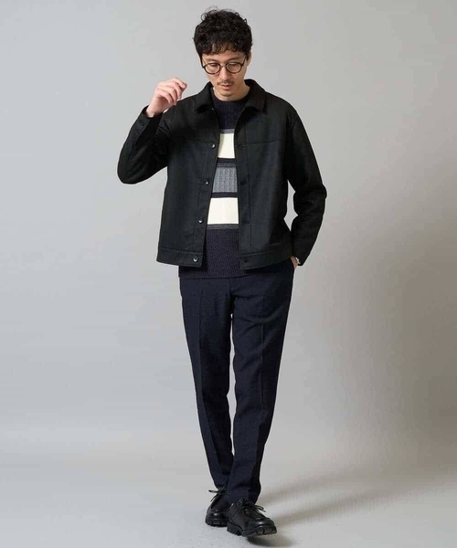 a.v.v（アーヴェヴェ）の「【洗濯機で洗える】モールランダムボーダークルーネックニット（ニット/セーター・メンズ・ブラック/ネイビー/グリーン/ブルー・48/50/44/46）」の21枚目の写真