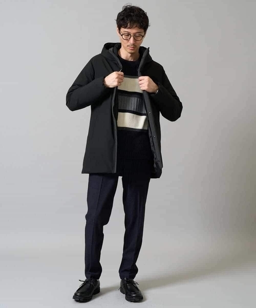 a.v.v（アーヴェヴェ）の「【洗濯機で洗える】モールランダムボーダークルーネックニット（ニット/セーター・メンズ・ブラック/ネイビー/グリーン/ブルー・48/50/44/46）」の19枚目の写真