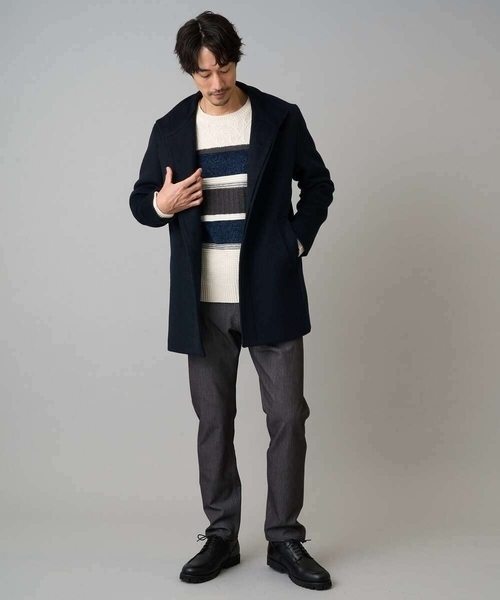 a.v.v（アーヴェヴェ）の「【洗濯機で洗える】モールランダムボーダークルーネックニット（ニット/セーター・メンズ・ブラック/ネイビー/グリーン/ブルー・48/50/44/46）」の17枚目の写真