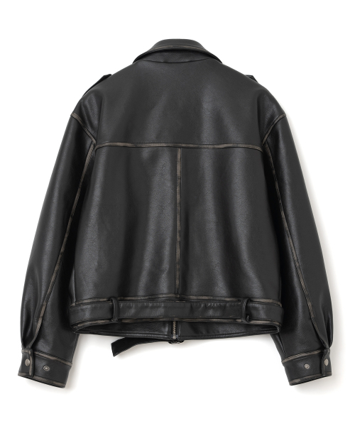 MILLO WOMEN（ミロウーマン）の「ベルト付きレザージャケット[ブラック]（ライダースジャケット・レディース・その他・SMALL/MEDIUM）」の2枚目の写真