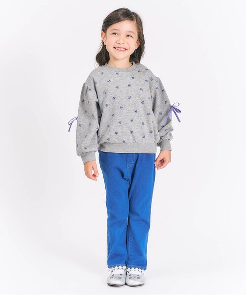 apres les cours（アプレレクール）の「【WEB限定】袖リボントレーナー_ジュニア対応（スウェット・キッズ・マスタード/ブラウン/ライトグレー/ブルー/アイボリー・90/100/110/120/130/140/80）」の12枚目の写真