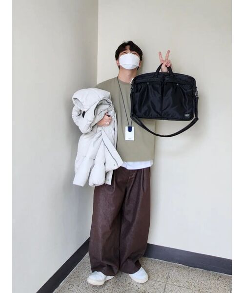 MUSINSA STANDARD（ムシンサスタンダード）の「[クールタンダード] クルーネック長袖Tシャツ [クリーム]（Tシャツ/カットソー・メンズ・その他・XX-LARGE/XXX-LARGE/SMALL/MEDIUM/LARGE/X-LARGE）」の7枚目の写真