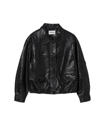 THE GREEN LAB（ザグリーンラボ）の「FAUX Leather Blouson Jacket [Black]（ライダースジャケット）」