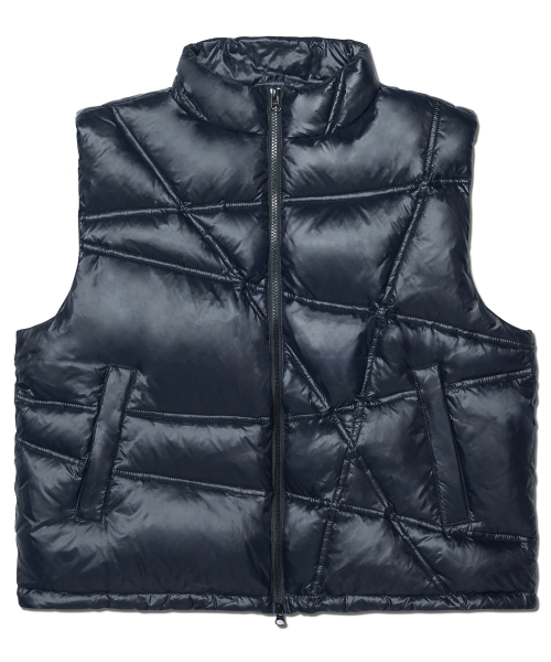 NOMANUAL(NOMANUAL)の「TRACK DUCK DOWN VEST - GLOSSY BLACK(ダウンベスト・レディース・その他・LARGE)」の1枚目の写真