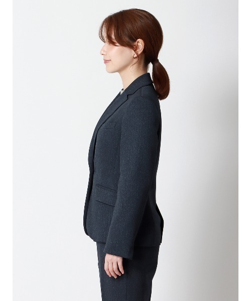 SUIT SQUARE（スーツスクエア）の「ジャケット ウォッシャブル ストレッチ 防シワ ウールライクポリエステル ヘリンボーン（テーラードジャケット・レディース・ネイビー・42(13号)/40(11号)/38(9号)/36(7号)）」の5枚目の写真