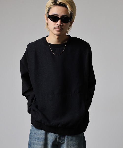 MMMM（エムエムエムエム）の「MMMM ドルマンスリーブクルーネック/ブークレ/ナイロン（スウェット・メンズ・チャコール/ブラック・XL/M/L）」の12枚目の写真