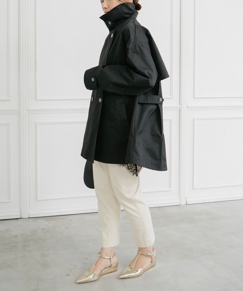 Emma Taylor(エマテイラー)の「バックフレアミドルトレンチコート(トレンチコート・レディース・ブラック/ベージュ・FREE)」の8枚目の写真