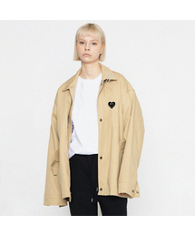GRAVER（グレーバー）の「[UNISEX] HEART SMILE WHITE CLIP JACKET_BEIGE（ミリタリージャケット）」