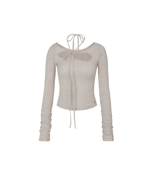 PAIN OR PLEASURE(ペインオアプレジャー)の「WRINKLED ORCHID TOP beige(Tシャツ/カットソー・レディース・その他・SMALL/MEDIUM)」の1枚目の写真
