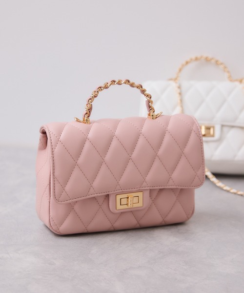 VIS（ビス）の「チェーンハンドルキルティングショルダーバッグ/2WAY・一部WEB限定カラー（ショルダーバッグ・レディース・オフホワイト/ブラック/サックスブルー/ピンク・FREE）」の20枚目の写真