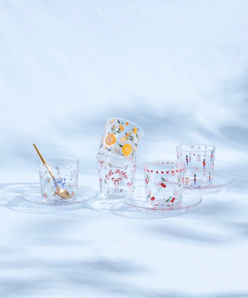 Cath Kidston(キャスキッドソン)の「グラスタンブラー(グラス/マグカップ/タンブラー・レディース・イエロー/ピンク/レッド/クリア/ブラック×レッド・FREE)」の1枚目の写真