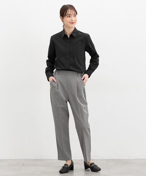 Honeys（ハニーズ）の「【らくらくアイロン】らくらく伸縮シャツ（シャツ/ブラウス・レディース・ホワイト/ホワイト系その他/ライトベージュ/ブラック/ライトブルー/ホワイト系その他2・S/M/LL/L/3L）」の10枚目の写真