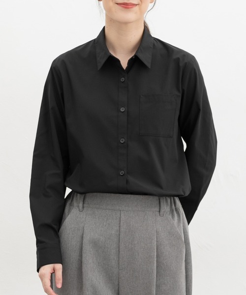 Honeys（ハニーズ）の「【らくらくアイロン】らくらく伸縮シャツ（シャツ/ブラウス・レディース・ホワイト/ホワイト系その他/ライトベージュ/ブラック/ライトブルー/ホワイト系その他2・S/M/LL/L/3L）」の14枚目の写真