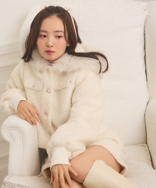 Seemi. byNICECLAUP（ シーミーバイナイスクラップ）の「【Seemi.】ポケットファーボアショートパンツ（その他パンツ・レディース・ベージュ/ブラック/オフホワイト・FREE）」の20枚目の写真