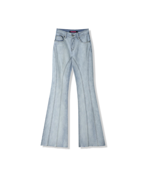Vivacious(ビバシャス)の「Curved Bootscut Denim Pants LIGHT BLUE(デニムパンツ・レディース・ライトブルー・LARGE/MEDIUM/SMALL)」の2枚目の写真