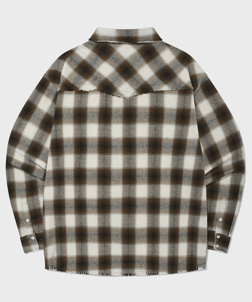 SAINTPAIN(セイントペイン)の「SP オンブレチェックウェスタンシャツブラウン(シャツ/ブラウス・メンズ・その他・MEDIUM/LARGE)」の2枚目の写真