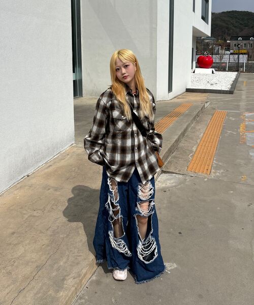 SAINTPAIN(セイントペイン)の「SP オンブレチェックウェスタンシャツブラウン(シャツ/ブラウス・メンズ・その他・MEDIUM/LARGE)」の4枚目の写真