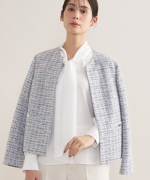 INDIVI（インディヴィ）の「【セレモニー／洗える】ジョーゼットボウタイブラウス（シャツ/ブラウス・レディース・サックスブルー/ライトグレー/ホワイト・15 /13/05/40/38/36/19）」の21枚目の写真