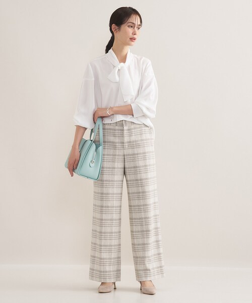 INDIVI（インディヴィ）の「【セレモニー／洗える】ジョーゼットボウタイブラウス（シャツ/ブラウス・レディース・サックスブルー/ライトグレー/ホワイト・15 /13/05/40/38/36/19）」の15枚目の写真