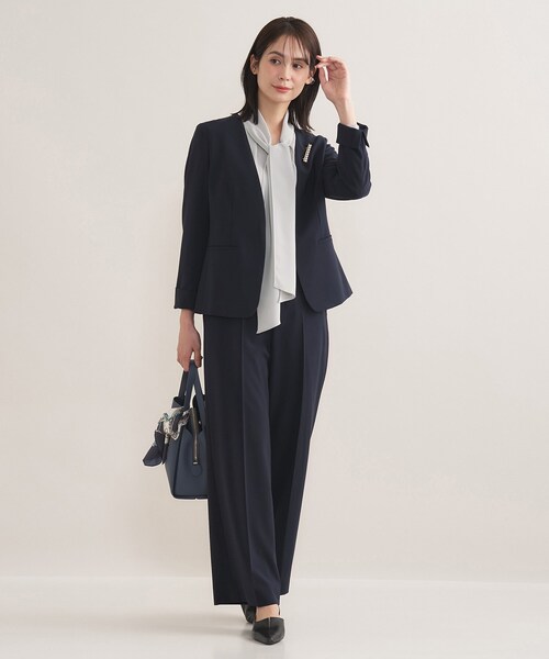 INDIVI（インディヴィ）の「【セレモニー／洗える】ジョーゼットボウタイブラウス（シャツ/ブラウス・レディース・サックスブルー/ライトグレー/ホワイト・15 /13/05/40/38/36/19）」の18枚目の写真