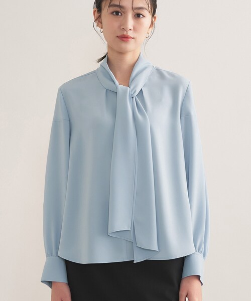 INDIVI（インディヴィ）の「【セレモニー／洗える】ジョーゼットボウタイブラウス（シャツ/ブラウス・レディース・サックスブルー/ライトグレー/ホワイト・15 /13/05/40/38/36/19）」の12枚目の写真