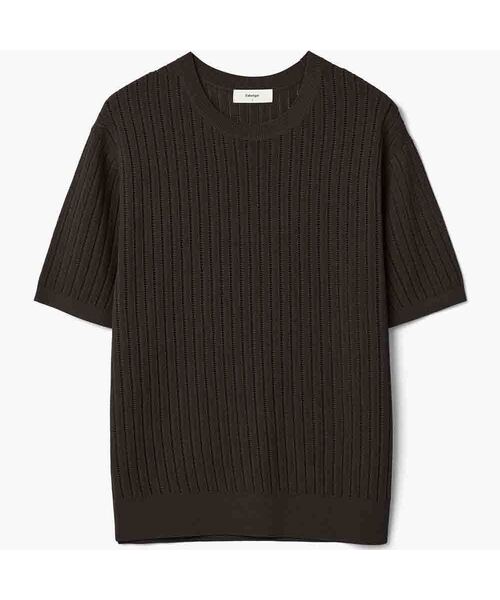 FABREGAT（ファブレガ）の「モネパンチングラウンドネックニット（4COLOR）（シャツ/ブラウス・メンズ・ブラウン/ブラック/アイボリー/グレー・2/3）」の4枚目の写真