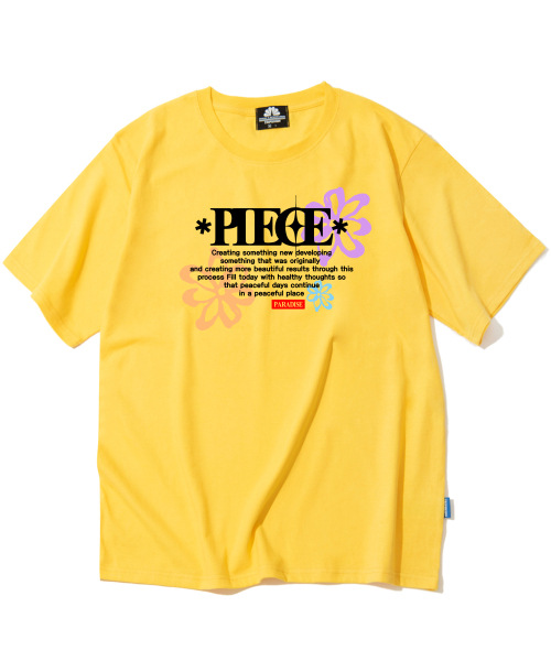 TRIPSHION(トリップション)の「ピースフラワーグラフィックTシャツ - イエロー(Tシャツ/カットソー・メンズ・その他・MEDIUM/LARGE/X-LARGE)」の1枚目の写真
