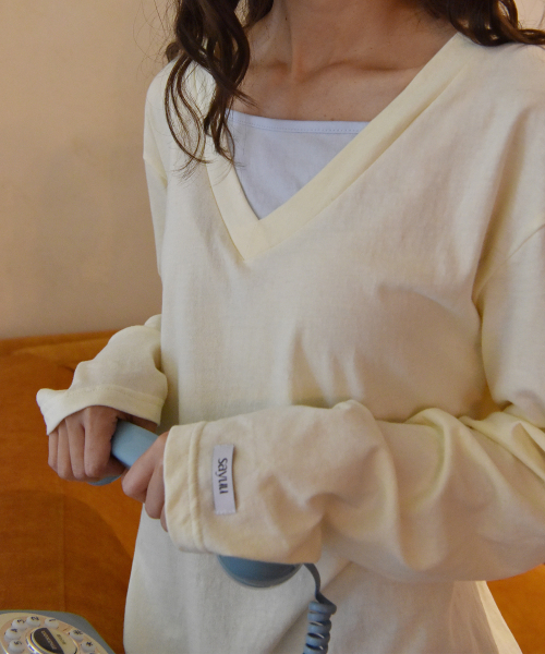 SAYUU(サユ)の「ピュアレイヤードTシャツレモン(Tシャツ/カットソー・レディース・ライトイエロー・FREE)」の7枚目の写真