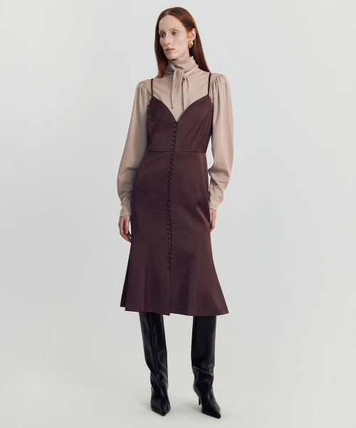 MAYVERU（メイバーユー）の「Nola slip dress _ Brown（ワンピース・レディース・その他・SMALL/MEDIUM）」の3枚目の写真