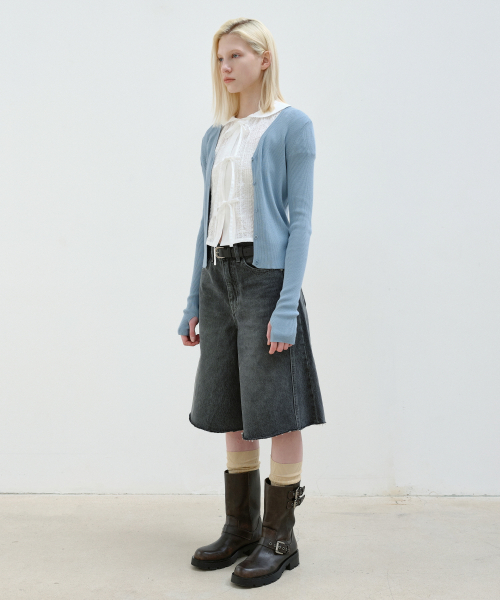 AOPT(アオプト)の「PANEL DENIM BERMUDA PANTS - GRAY(その他パンツ・レディース・その他・SMALL/MEDIUM)」の3枚目の写真