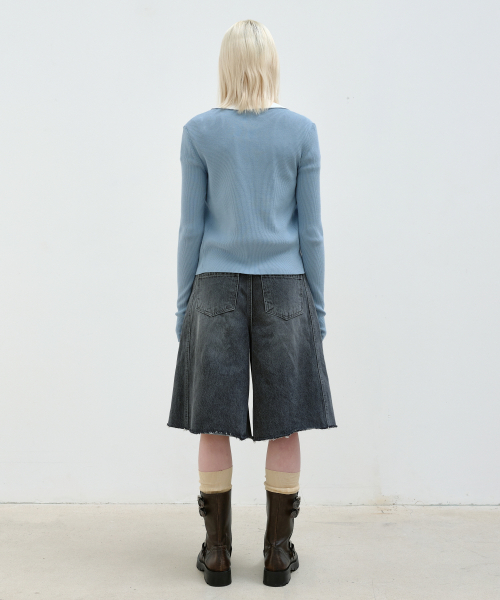 AOPT(アオプト)の「PANEL DENIM BERMUDA PANTS - GRAY(その他パンツ・レディース・その他・SMALL/MEDIUM)」の4枚目の写真