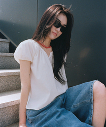 JULIAPEPE（ジュリアペペ）の「Amy Shirring Puff Blouse (Cream)（シャツ/ブラウス）」