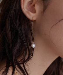 Freshwater pearl drop chain earring