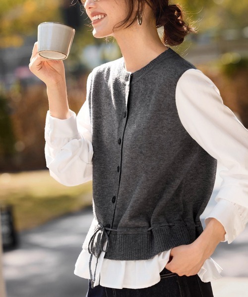 ONEP STAR(ワンピスター)の「レイヤード風ドッキングブラウス(シャツ/ブラウス・レディース・グレー・MEDIUM/LARGE/X-LARGE)」の9枚目の写真