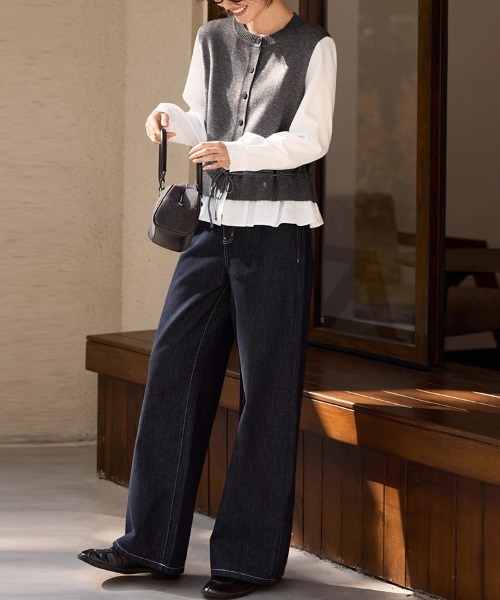 ONEP STAR(ワンピスター)の「レイヤード風ドッキングブラウス(シャツ/ブラウス・レディース・グレー・MEDIUM/LARGE/X-LARGE)」の6枚目の写真